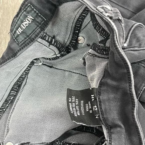 Hudson Girls Distressed Faded Black Skinny Pants Size 12 - Picture 9 of 13